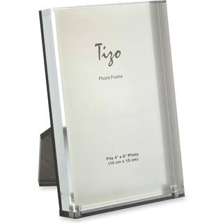 Tizo Design Vertical 4x6 Lucite Picture Frame Holdbar 1 tommer tyk klar Lucite & Magnetic Closure Elegant & Practical Boutique Quality Photo Fram