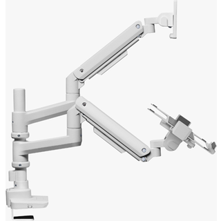 Alterzone Arm Luxe Heavy-duty Single Monitor Arm with Laptop Tray, White