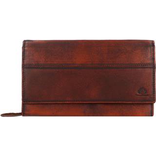 Geldbörse Leder 10x13cm mit Reißverschluss "Destressed" rusty orange