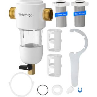 Waterdrop Spin Down Sediment Filter 50/200 Micron Reureble Whole House Water Filter Sediment System Flushable Pre-Filter System för City/Well Wat