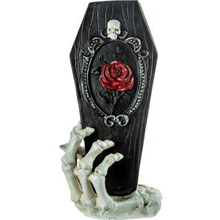 Skeletthand mit Schwarzem Sarg 25cm