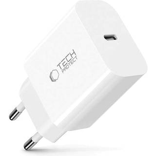 Tech-Protect NC20W 1-Port USB-C oplader PD 20W - Hvid