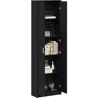 Garderobeskab med dør Sort eg 55 x 25 x 189 cm Konstrueret træ