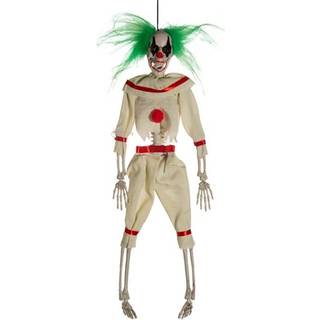 Horrorclown Skelett mit grünen Haaren Hängefigur 40cm