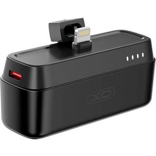 XO Mini Powerbank 20W 5000 mAh med Lightning-stik - Svart