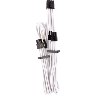 CORSAIR Premium Individually Sleeved Split PCIe cable (2 connectors)_ Type 4 (Generation 4)_ WHITE