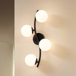 Væglampe Josiana Lindby, dæmpbar, Sort, Stue/spisestue, Glas, Moderne