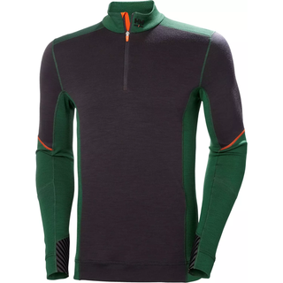 Helly Hansen Workwear Men's Halfzip Shirt Lifa Merino Green/Ebony, S