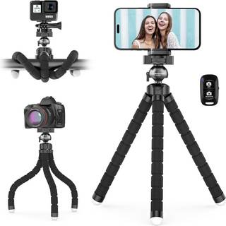 Ubeesize fleksibelt stativ til iPhone og Samsung med fjern- og telefonholder ideel til videooptagelse Vlogging og selfies kompatible med Canon- o