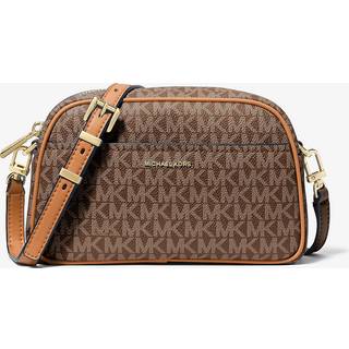 Jet Set Small Signature Logo Crossbody, Brown/Acorn