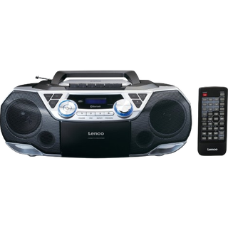 Lenco SCD-720 Ghettoblaster med Bluetooth og DAB+/FM, sølv / sort | PRIS-MATCH