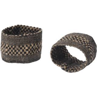 Gather Napkin Rings - Set of 2 - Black/Natural