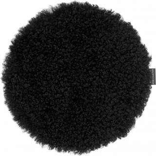 Skinnwille, Rund siddepude 34 cm Black