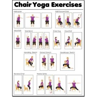 Esyem affischer affischer stol yoga tränar affisch för seniorer yoga rum affisch canvas målning affischer och tryck väggkonst bilder för vardagsr