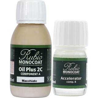 Rubio Monocoat Wood Stain & Finish 65 ft - MacChiato | Olja plus 2c | Snabbtorkade miljövänlig linolja för inomhusanvändning inkluderar accelerat