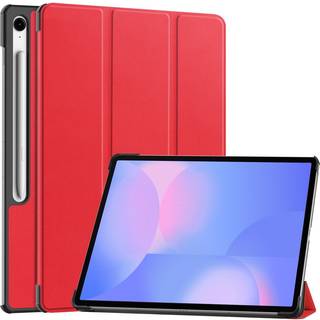 Samsung Galaxy Tab S10 FE+ (Plus) - EIDERWOOD Kunstlæder Flip Cover m. Ståfunktion & Pencil Holder - Rød