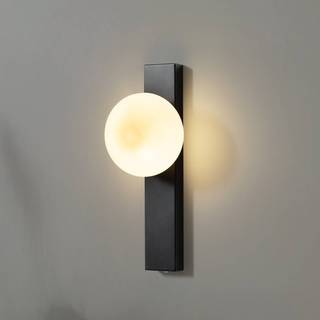 Væglampe Tavrik Lindby, dæmpbar, Sort, Badeværelse, Glas, Moderne