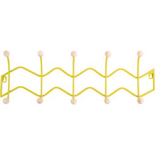 Knagerække Double Zig Zag 6,5x20cm gul