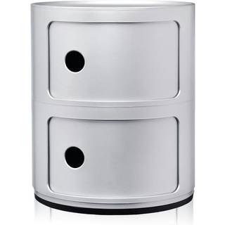 Kartell Componibili Classic Opbevaring Med 2 Rum Sølv - Skuffer Abs Silver - 04966SI