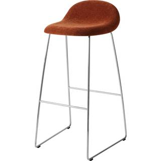 Gubi 3d Barstol H75 Rustfrit Stål / Special Dedar 133 - Barstole Belsuede Orange - 10139411