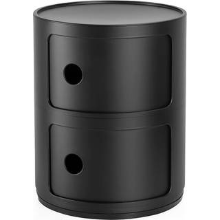 Kartell Componibili Recycled Opbevaring Med 2 Rum - Skuffer Genanvendt Termoplastisk Technopolymer Sort - 0498609