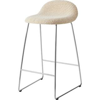 Gubi 3d Barstol H65 Rustfrit Stål / Lupo Special Diagonal / Dedar 009 - Barstole Bouclé Beige - 10145286