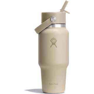 Hydro Flask Wide Flex Straw Travel Bottle Drikkeflaske størrelse 710 ml farve beige