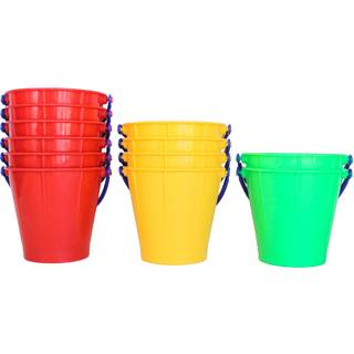 Spielstabil 12 Pack stor sandspailstrandleksak (6 Red 4 Yellow 2 Green) - Håll 2,5 liter - tillverkad i Tyskland