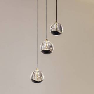 Glas hængelampe Hayley Lucande, Klar/gennemsigtig, Stue/spisestue, Glas, Moderne