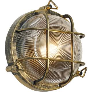 Udendørs væg- og loftslampe antik guld rund IP44 - Noutica