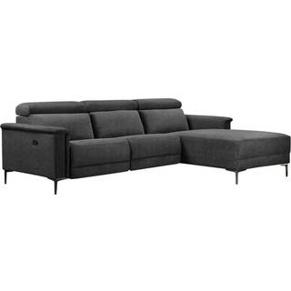 Chaiselong sofa med 1 manuel hvilestol i antracitstof