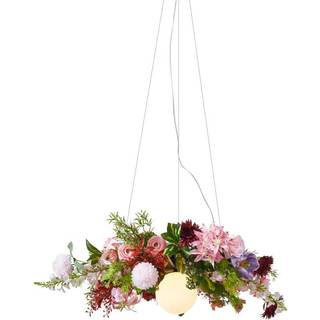 Boheme pendellampe sort med farvede blomster rød og pink - Flower Power