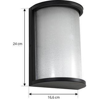 Udendørs væglampe Calvik Lindby, Sort, Rustfrit stål, Moderne