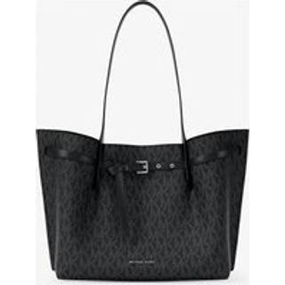 MK Emilia Large Signature Logo Tote Bag - Black - Michael Kors - ONE SIZE