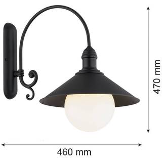 Udendørs væglampe Enduro Argon, dæmpbar, Sort, Metal