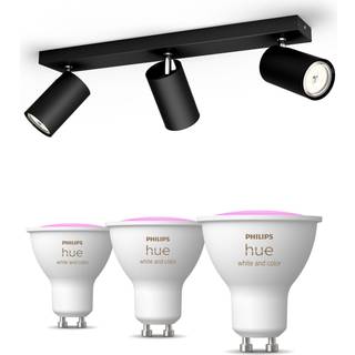 Philips Kosipo med 2 spots, sort + 2 farvet GU10 spots