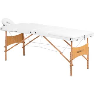 Bærbar massagebrik i træ, 3 dele, hvid