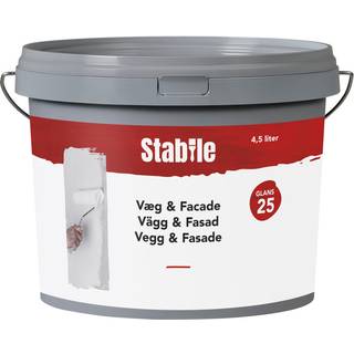 Væg & Facade 25 hvid maling 4,5 liter - Stabile