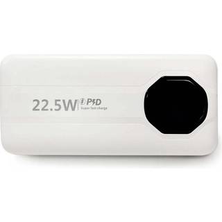 SiGN Kraftig Powerbank med Indbyggede Kabler, 20000mAh - Hvid