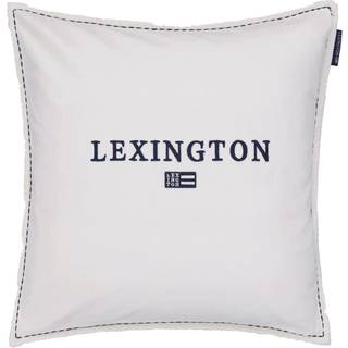 Lexington Logo Organic Cotton Velvet Pudebetræk 50x50 Cm t / Marineblåt - Pyntepuder & Betræk Bomuld Hvid - 10004007-1850-SH25