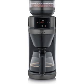 Severin FILKA kaffemaskine med glaskande, mørk metalfinish
