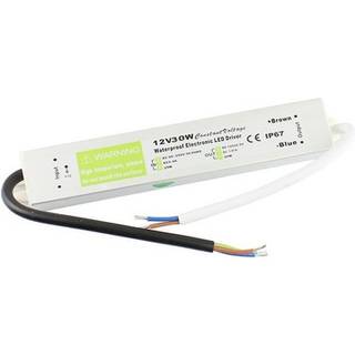 30W strømforsyning - 12V DC, 2,4A, IP67 vandtæt