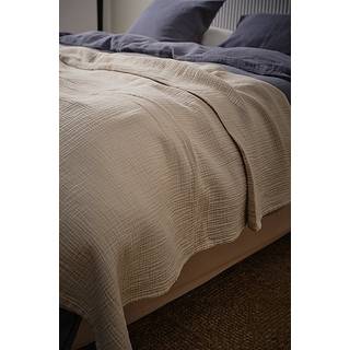 AMILIA sengetæppe i musselin - Beige