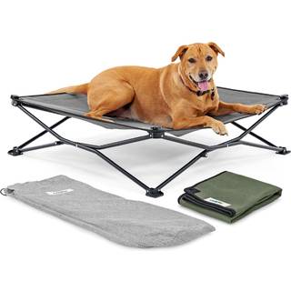 Coolaroo On-The-Go forhjet hundesengest - Brbar og klende rejseseng med HeatShield-stof til store hunde Let og kompakt Inkluderer matchende b