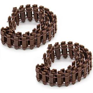 AUEAR 2 PACK 35 tommer lang mini Fairy Garden Hegn Wood Ornament Wood Decorative Picket Hegn til DIY Crafts Project (Brown 2-Pack)