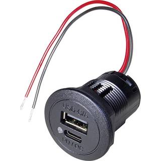 USB-C stik til indbygning med LED lys