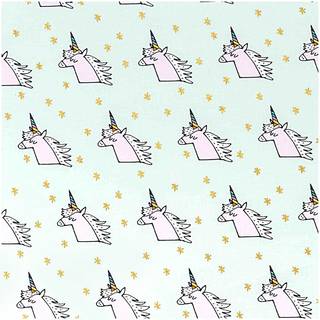 Stoff Einhorn mint-gold 50x140cm - Mint, Gold