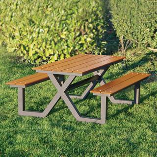 Bord-/bænkesæt X-model teak nonwood