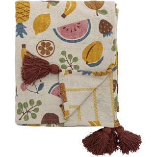 Bloomingville Fruitta bomuldsplaid 160x130 cm Gul