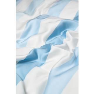 Bambus dobbelt sengetøj - 100% Naturligt bambus - 240x220 cm - Blå brede striber - Satinvævet King Size sengesæt